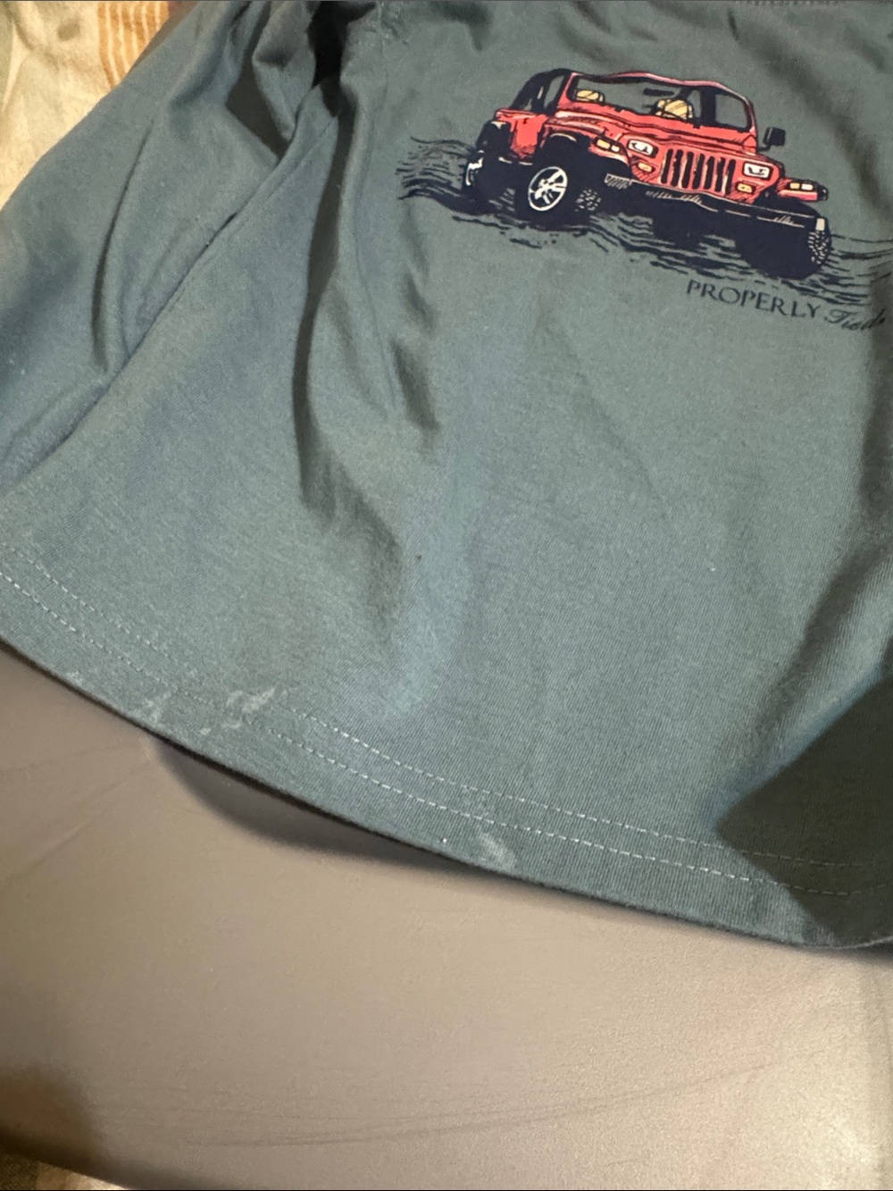 Properly Kind Kids Long Sleeve Tee - Sage Green & Dusty Blue - Picture 3 of 3